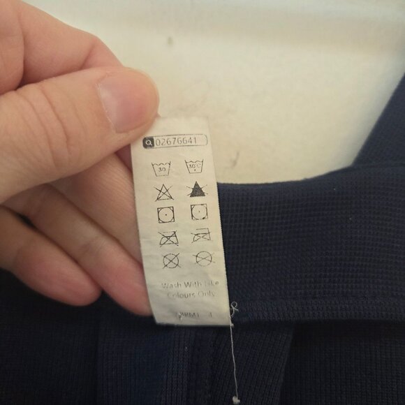 Halara Navy Blue Pockets Waffle Casual Jogger Overalls Jumpsuit Women's M - Picture 9 of 9